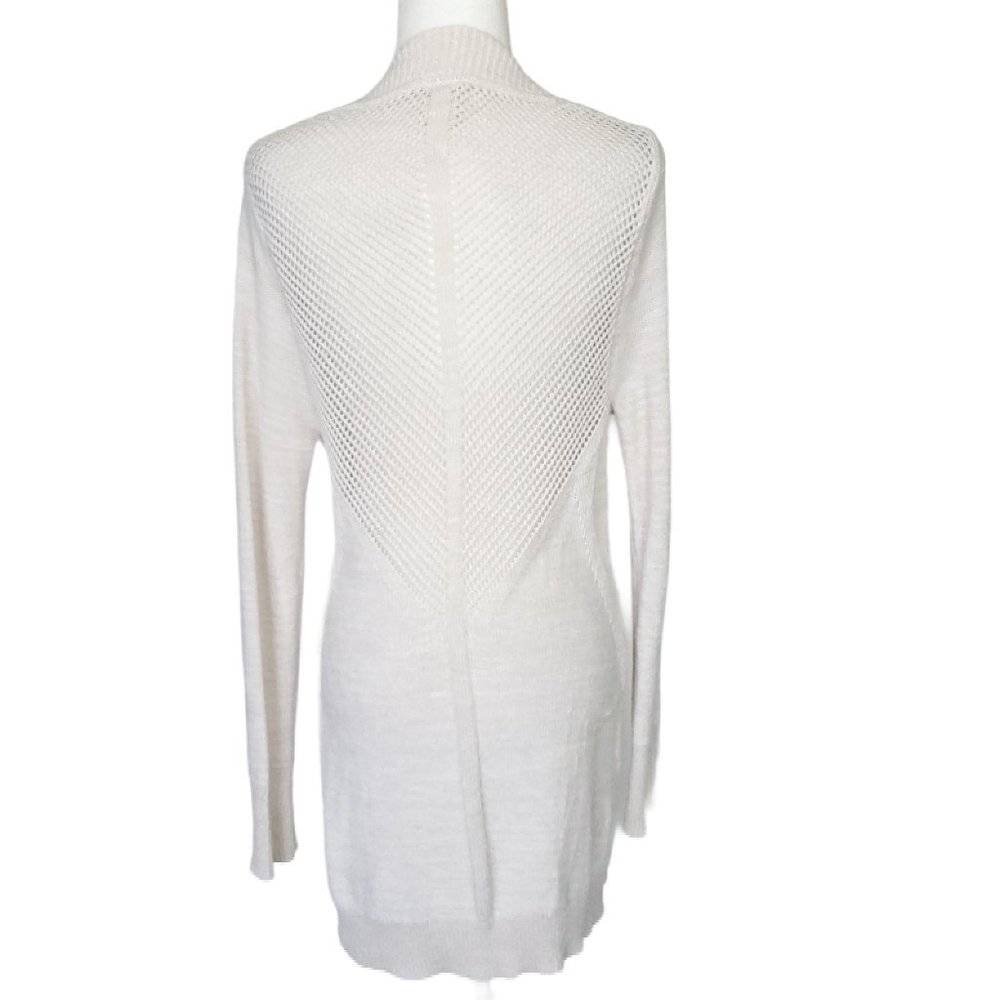 Roxy Beige Crochet Knit Open Front Cardigan Sz. M - Picture 2 of 10